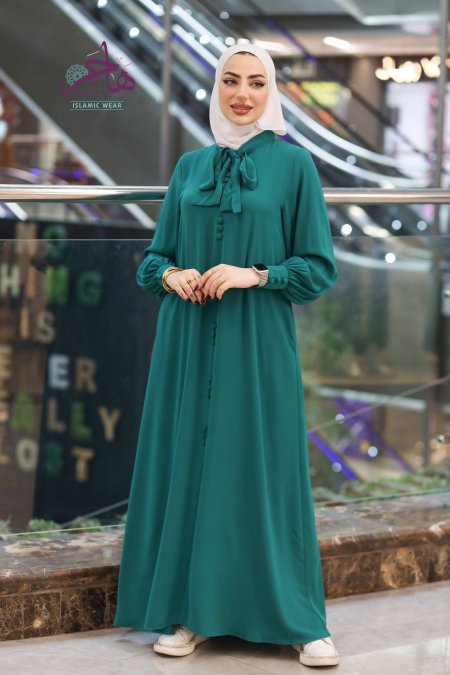 فستان رسمي فلو  - اخضر