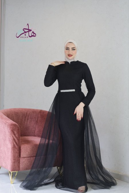 فستان سواريه  - اسود
