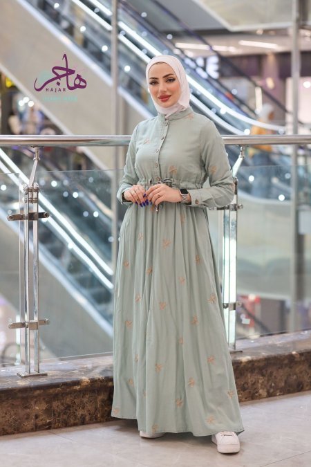 فستان ناعم  - فيروزي